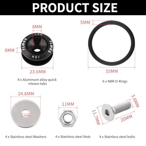 Universal Bumper Quick Release Kit, Front Rear Quick Release Bumper 2set Black