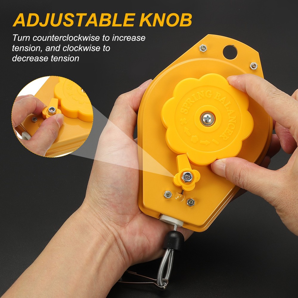6.6-11lbs Retractable Spring Balancer 9.1 Feet Adjustable Spring Tool Yellow
