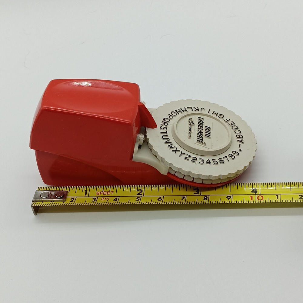 Mini Label Mate Dennison Label Maker Red Vtg