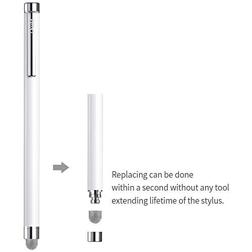 8 Pcs Touch Screen Stylus Pens - Capacitive with Replaceable Mesh & Rubber Tips