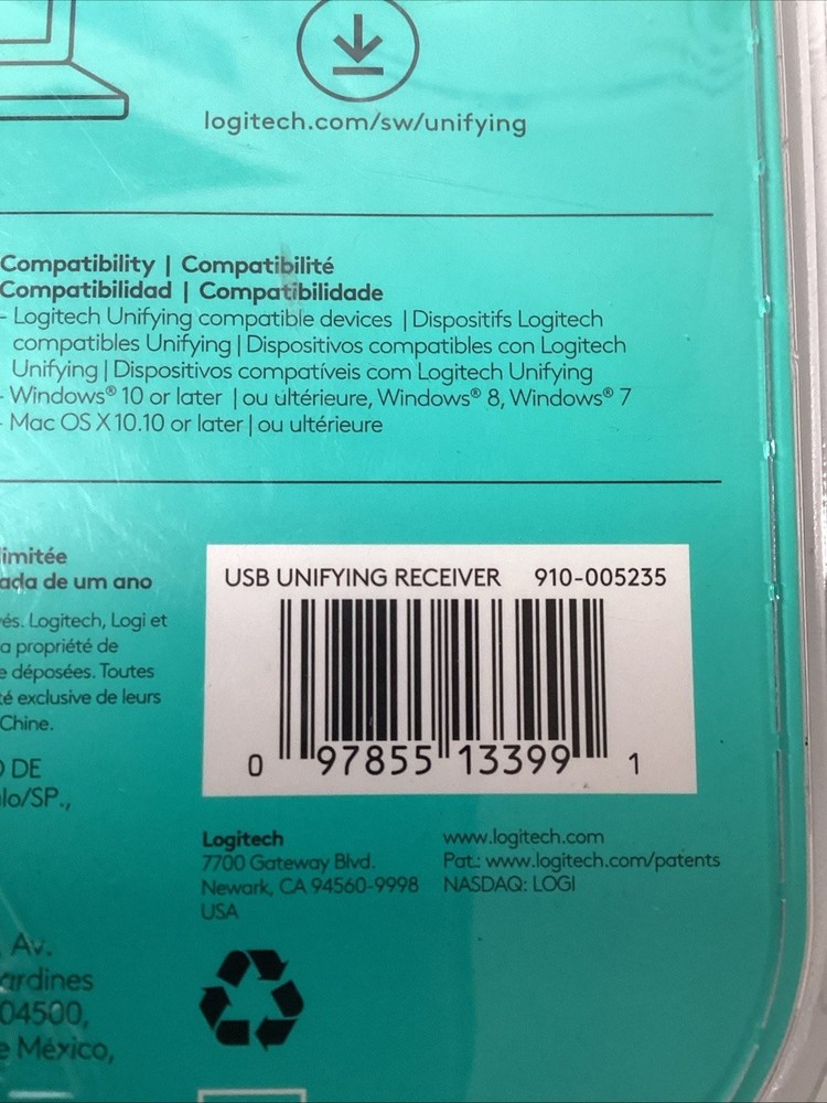 Logitech USB Unifying Receiver MFR #910-005235 **NEW** P-524