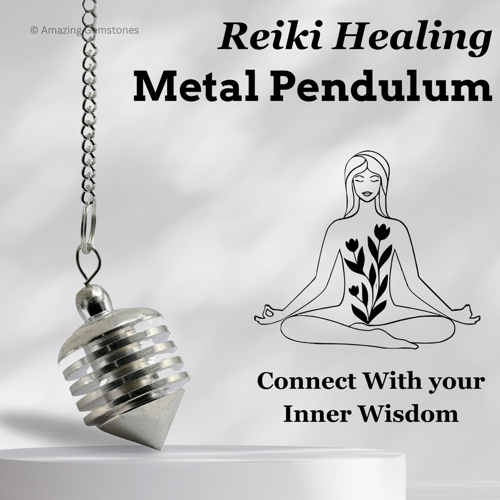 Silver Vertical Hard Coil Steel Copper Pendulum for Divination