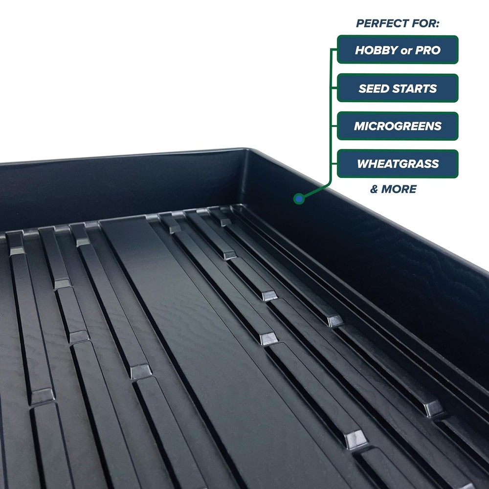 Reusable Black Growing Trays 5 Count 21"x11" Hydroponic