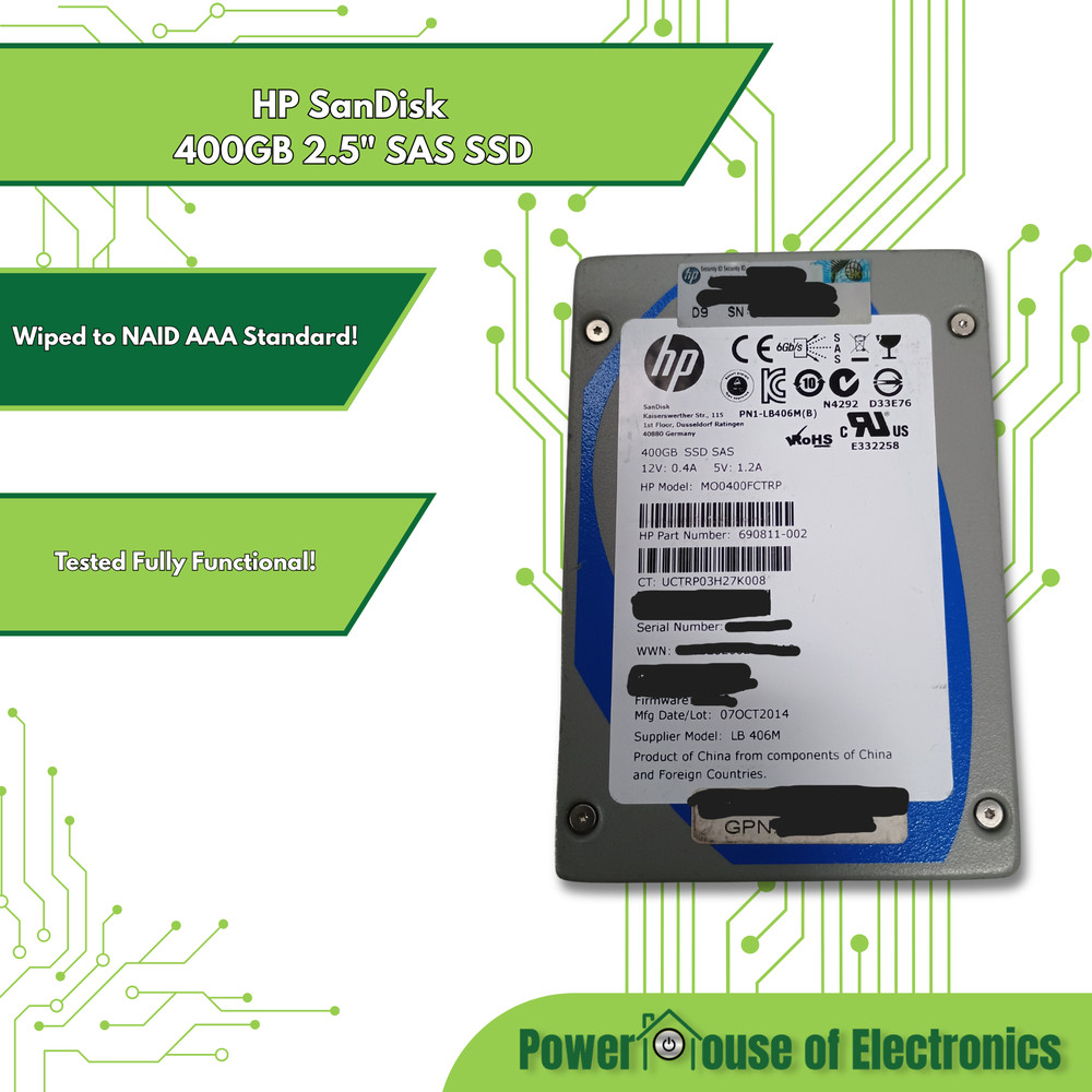 HP SanDisk 400GB 2.5" SAS SSD | MO0400FCTRP
