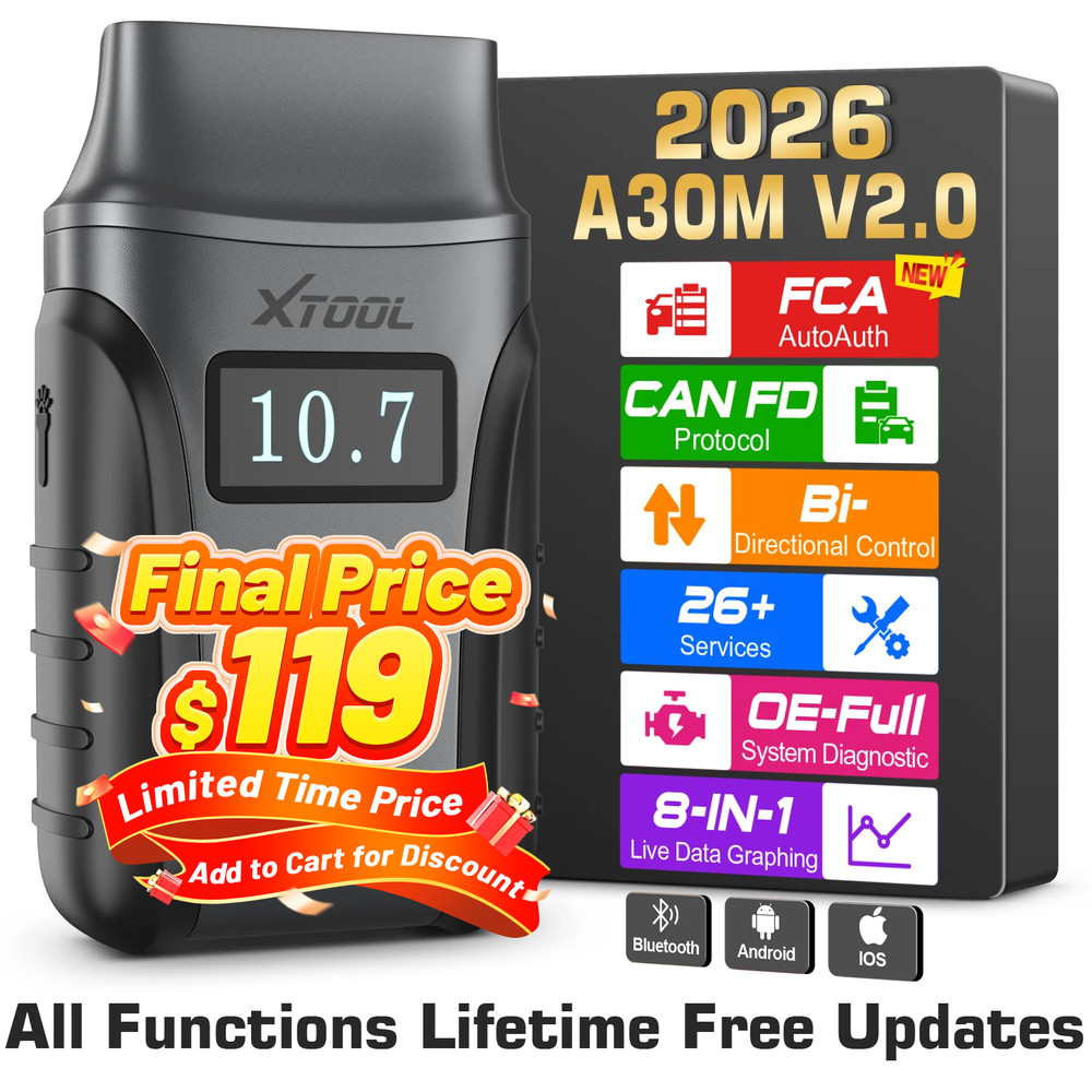 XTOOL A30M V2.0 Bidirectional Scan Tool Diagnostic Scanner Auto Code Reader