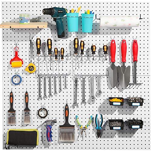 117-Piece Pegboard Hooks Assortment, Pegboard Accessories with Pegboard Bins