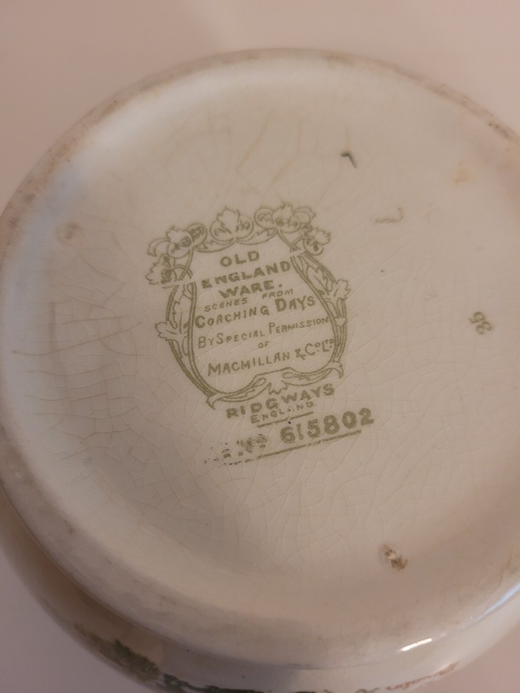 Ridgways Old England Ware Coaching Days Pitcher and Creamer