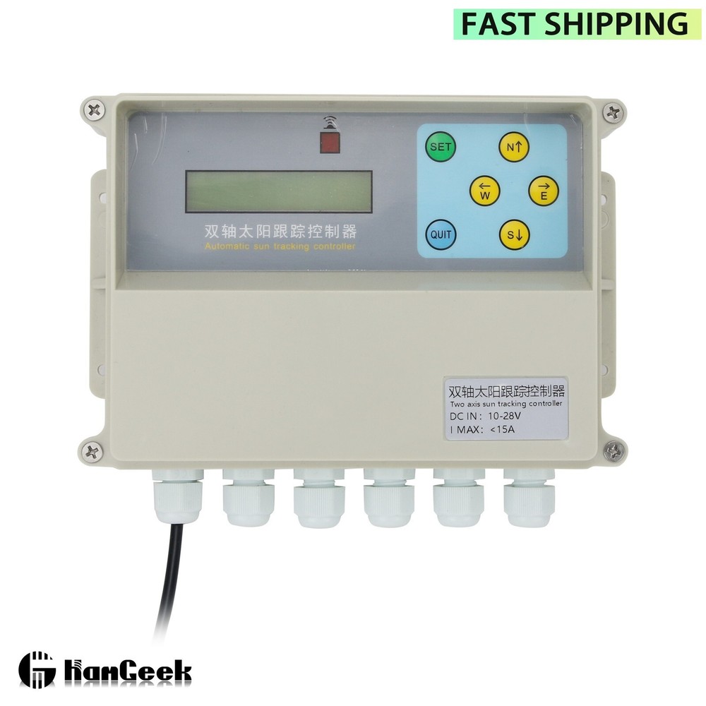 Dual Axis Solar Tracker Controller w/ Remote Control & DC 2 Axis Gimbal for