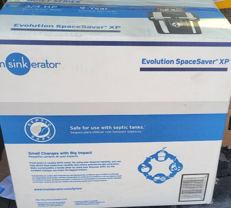 NEW InSinkErator Evolution XP 3/4 HP Continuous Feed Noise Insulation Disposal