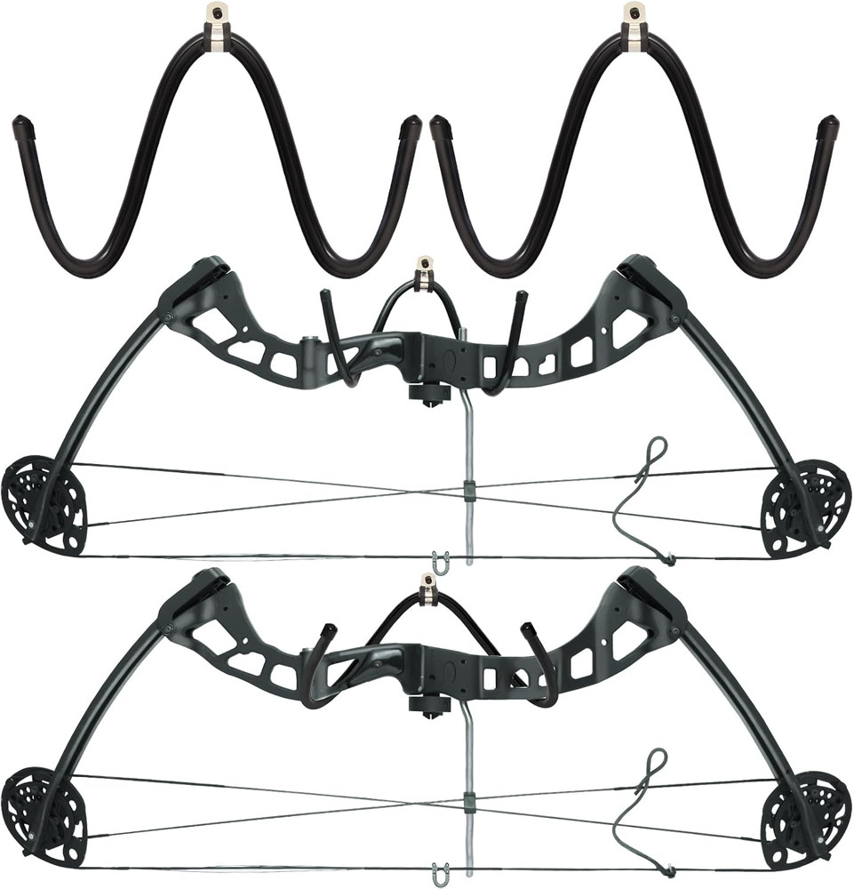 2Pack Bow Hanger Display Archery Rack Bow Wall Mount Holder Wall Hook Stand Bow