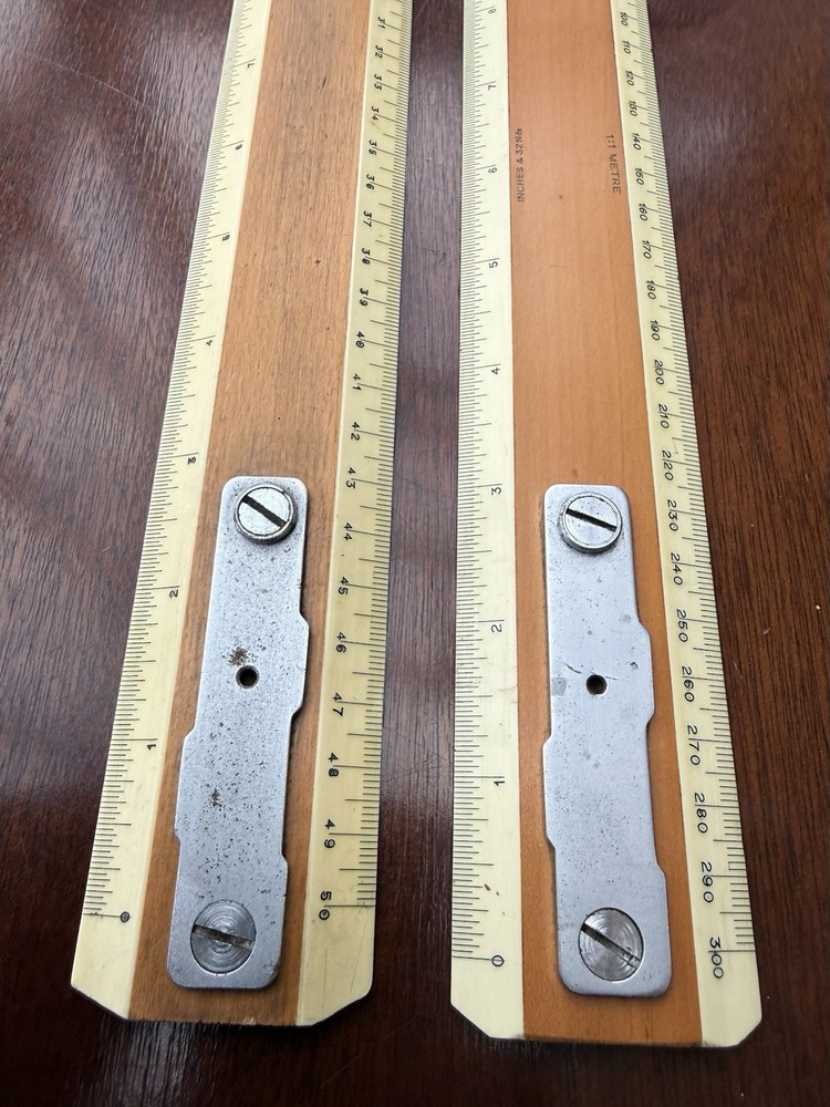 Drafting machine scale rules pair Kuhlmann