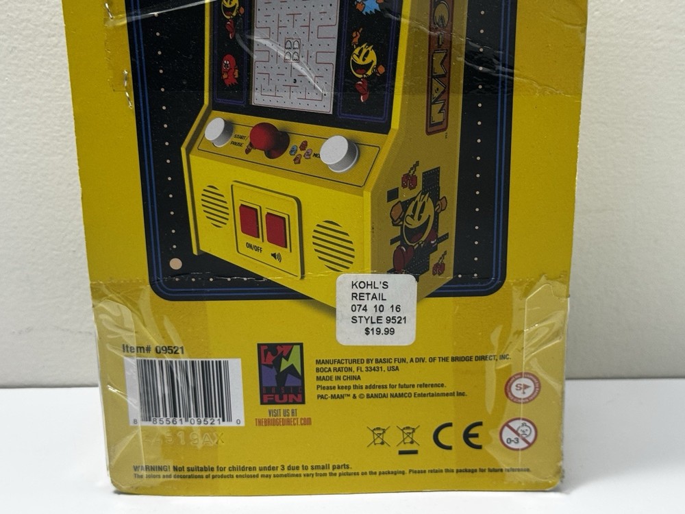 PAC-MAN Mini Arcade Game 6" Handheld Machine Basic Fun Damaged Box NEW