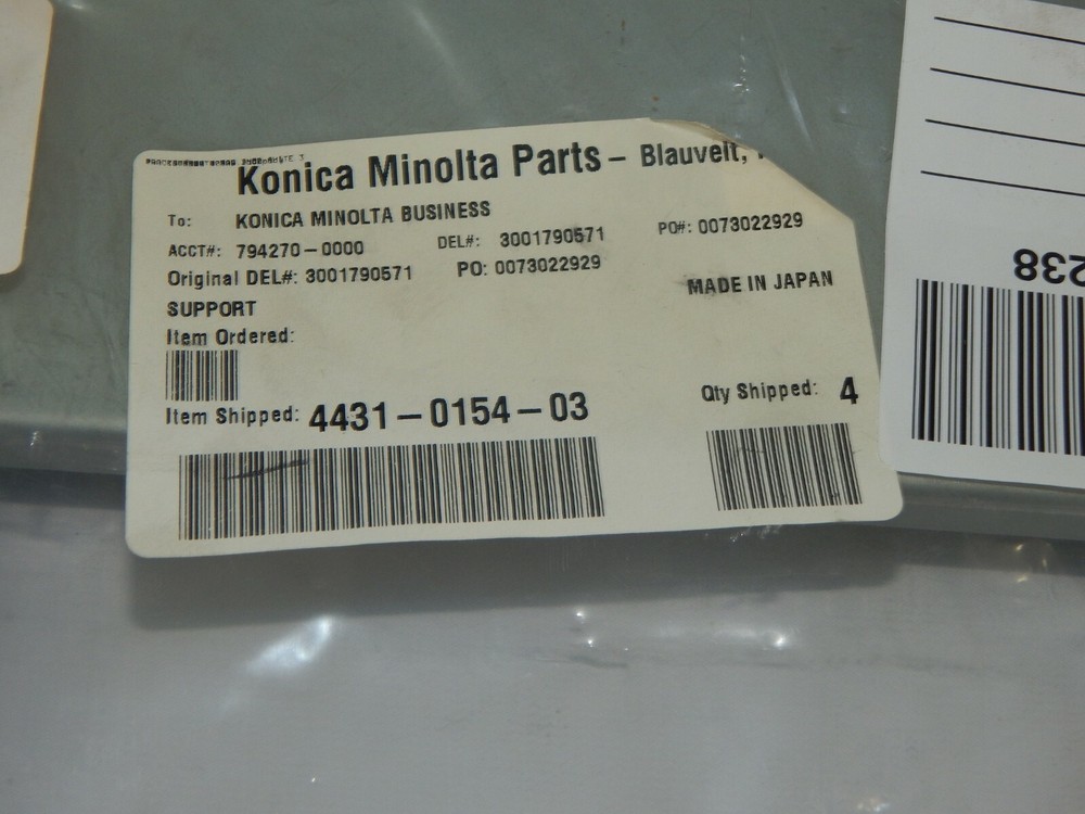 New Part #4431-0154-03 Konica Minolta Support