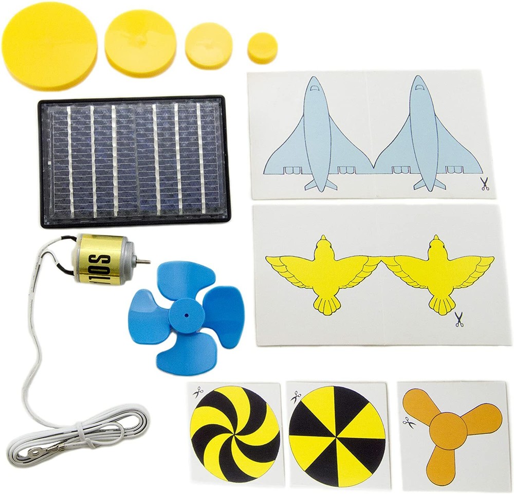 Educational Solar Energy Science Project Kit with Solar Panel, Motor, Guidebook