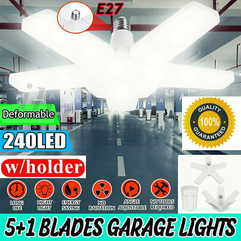 6000000LM LED Garage Light Super Bright Work Ceiling Lights Deformable Bulb WD