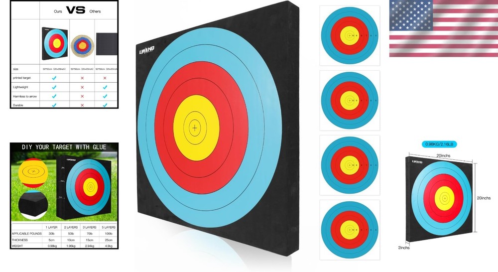 Versatile 20" EVA Archery Target - Perfect for Training and Competitions