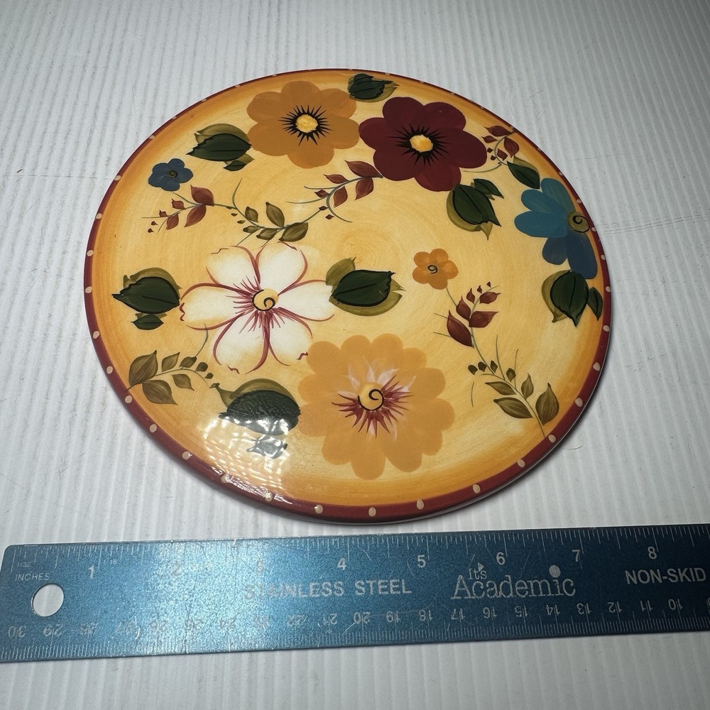 Oneida Round Ceramic Hand Painted  Trivet
