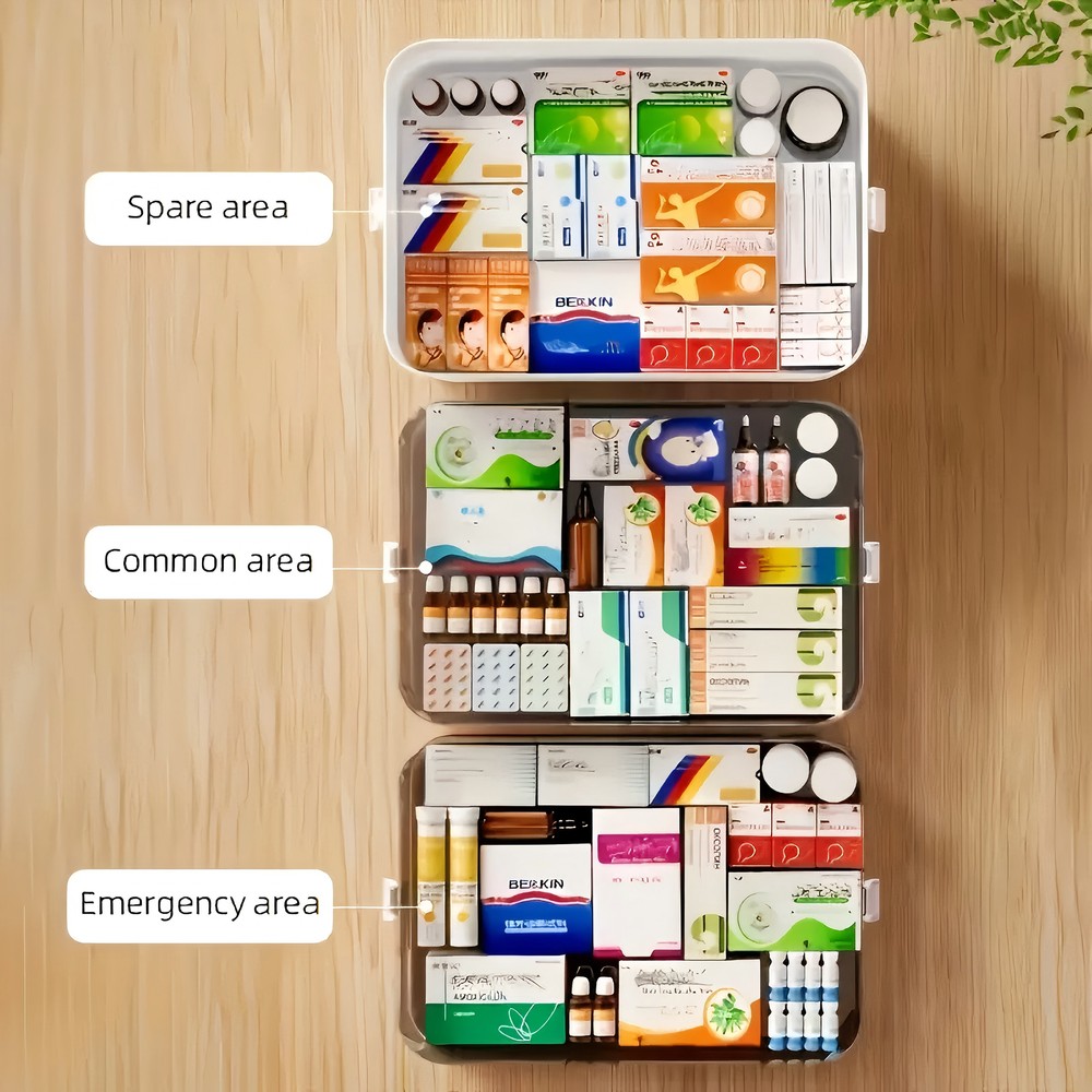 Medicine storage box,empty home emergency kit container,Transparent Storage Box