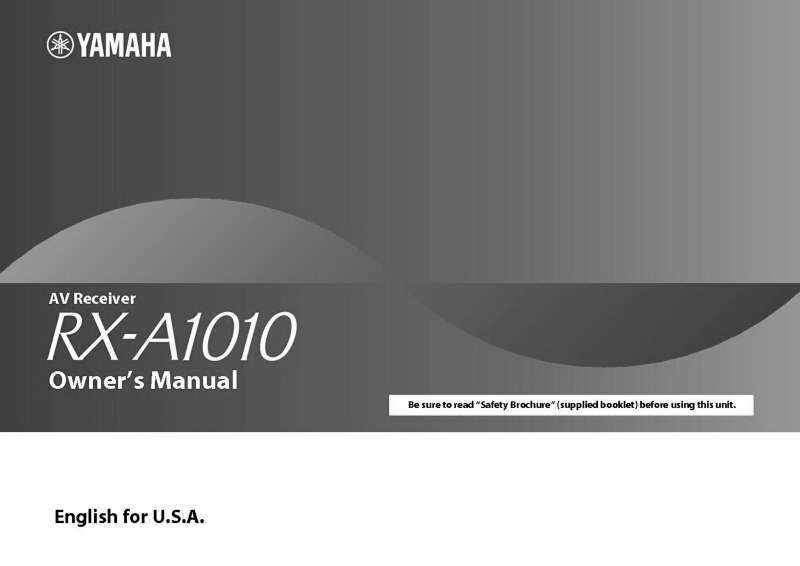 Yamaha RX-A1010 Receiver Owners Manual