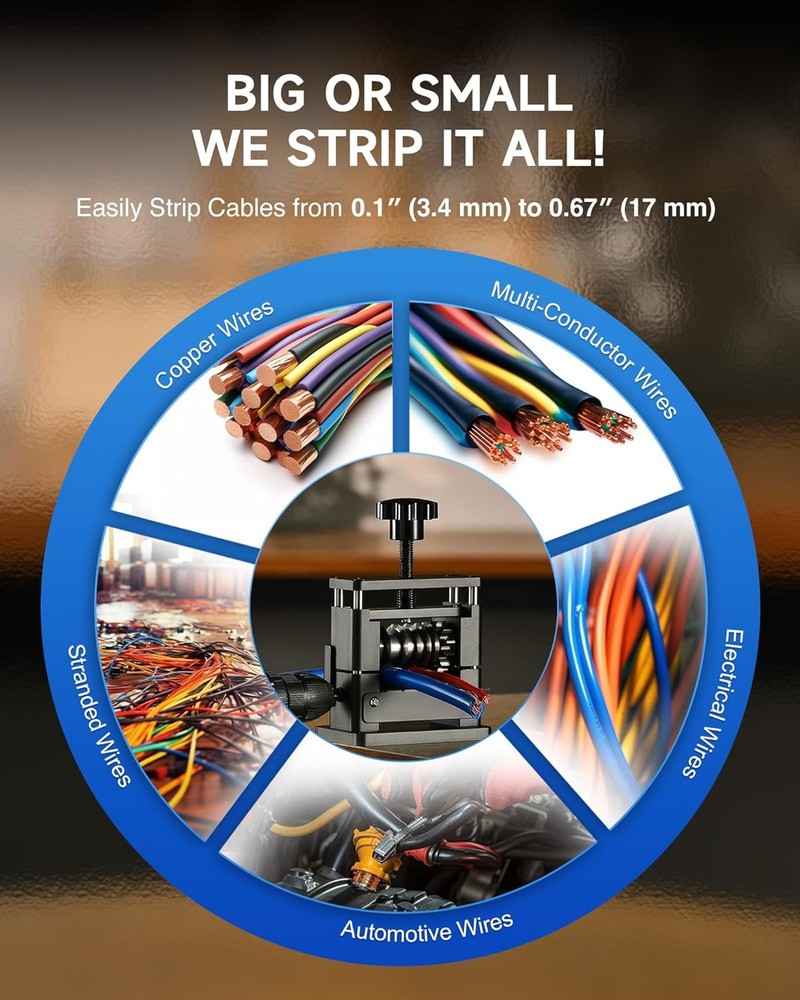 Manual Wire Stripping Machine,Drill Powered WireStripper Machine with 6Channels