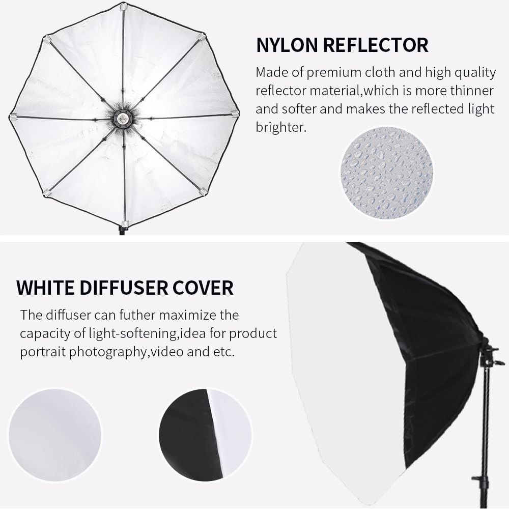 Octagonal Softbox Lighting Kit, Professional Continuous Photography Lighting ...