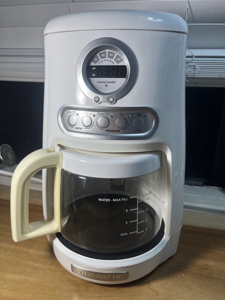 KitchenAid 10-Cup Programmable Coffee Maker KCM511WH-1 White Working TESTED