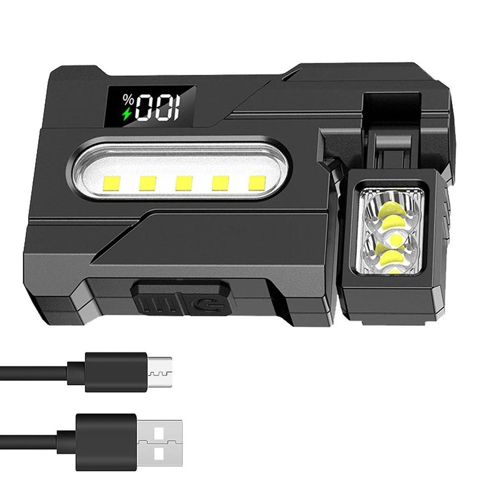 Magnetic LED Work Light USB Rechargeable Flashlight with Multi Color Side Lights