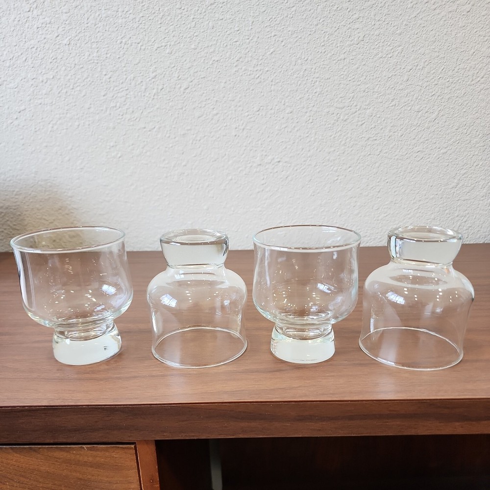 Aurora by Tuscany Crystal Solid Base drinkware Stackable Rocks Glasses MCM