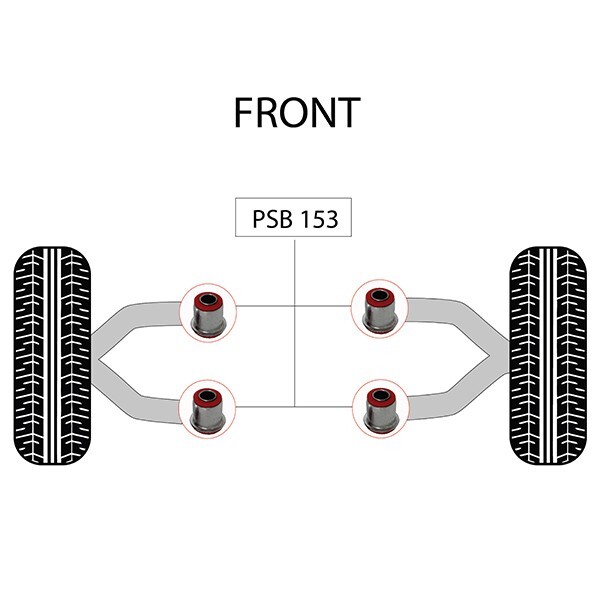 4x Ford Ranger (98-11) Front Upper Arm Polyurethane Bushing Kit