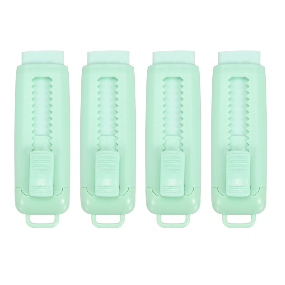 4Pack Erasers, Sliding Retractable Eraser Push Pull Pencil Erasers, Light Green
