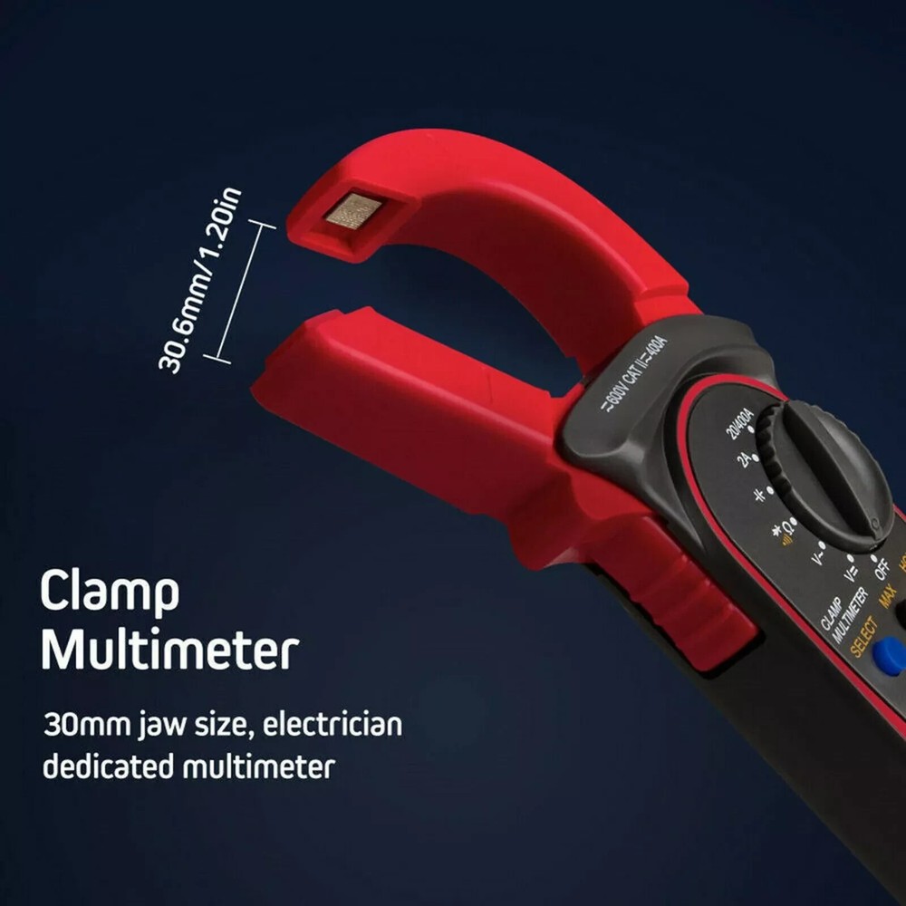 Digital Multimeter Tester AC DC Volt Ohm Amp Clamp Auto Range LCD Handheld Probe