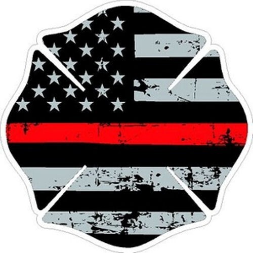 4 Inch Inside or Outside Thin Red Line Rustic Firefighter Static Cling Decal