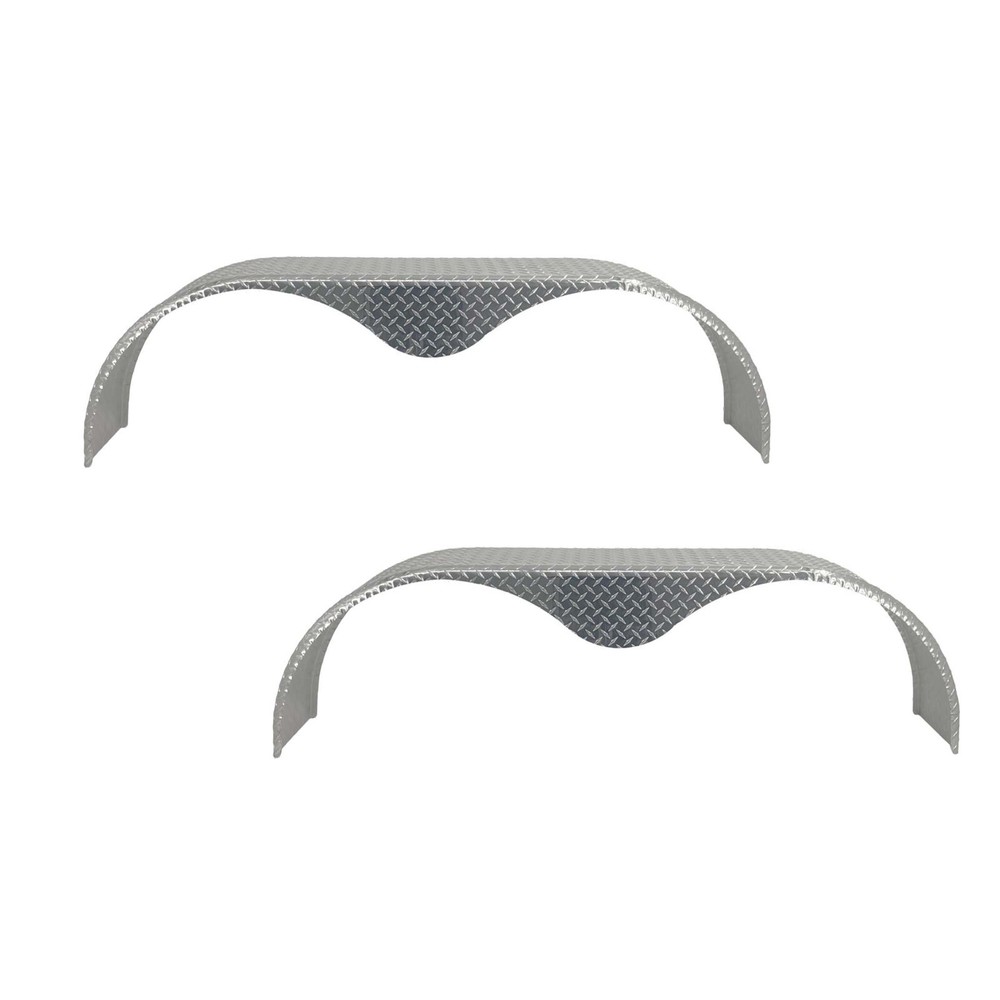 (Qty 2) Tandem Axle Diamond Plate Trailer Fender Teardrop 10" x 66" x 18"
