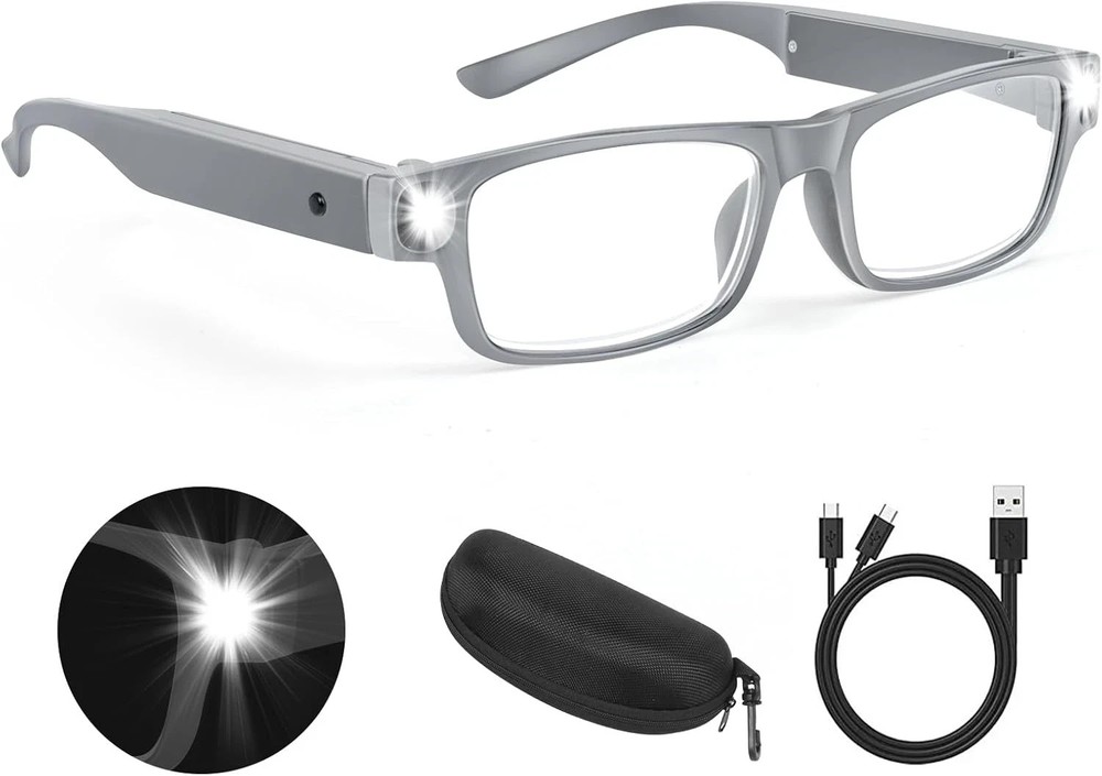 200% Magnifying Glasses with Light,Usb Rechargeable LED Lighted Magnifying Eyewe