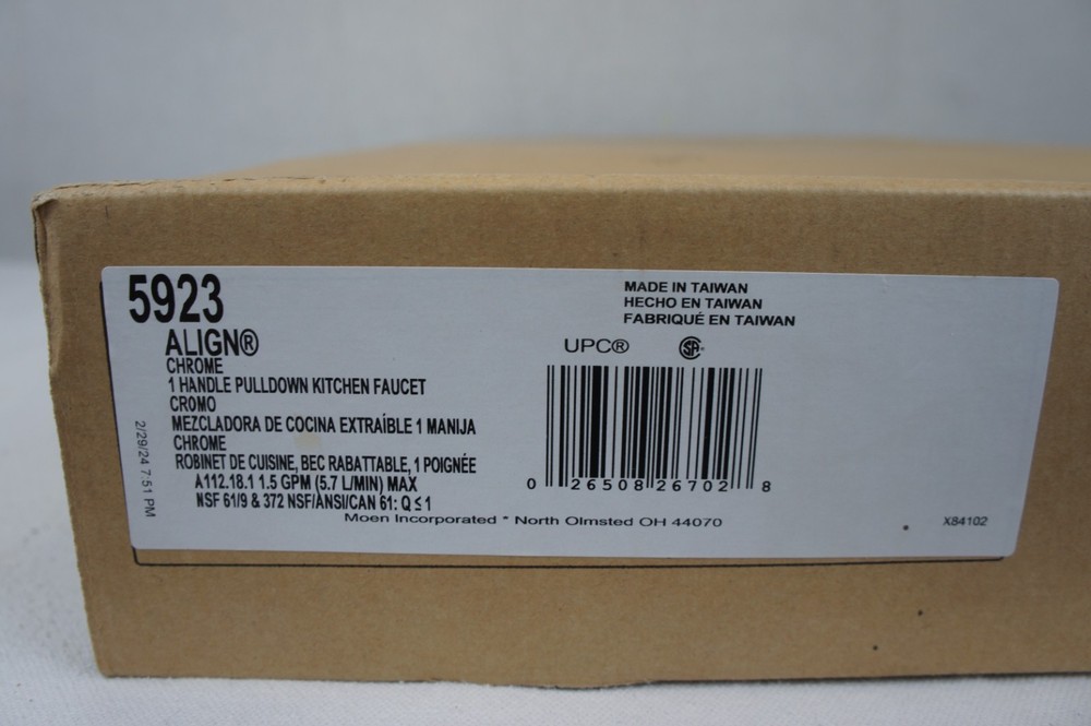 MOEN ALIGN 5923 CHROME ONE HANDLE PULLDOWN KITCHEN FAUCET IN ORIGINAL BOX
