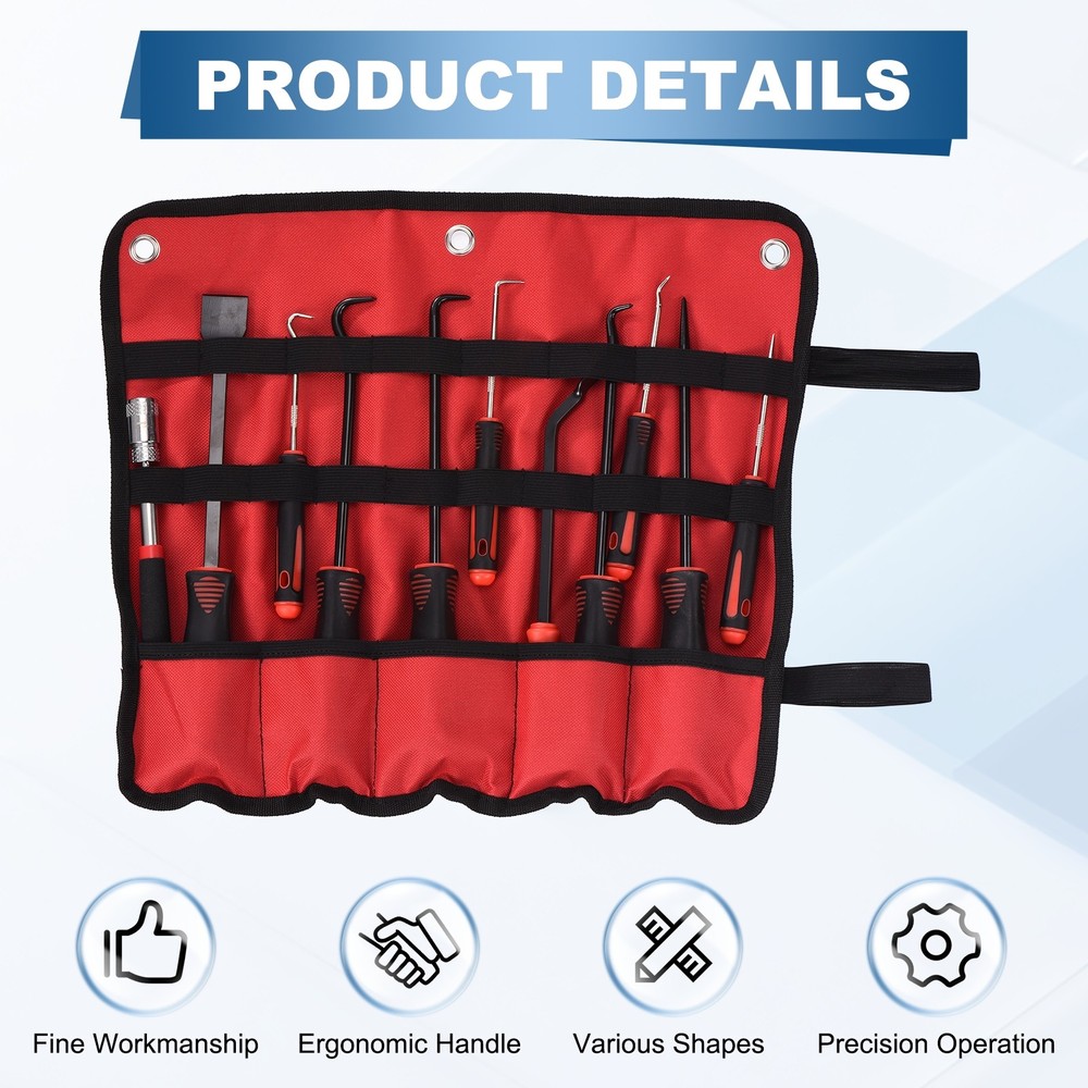 11Pcs Hook and Pick for Remove Hoses Gaskets Car Panel Fastener Red
