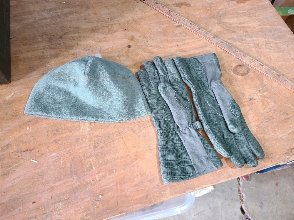 US Army Microfleece Cap & Large Gortex Gloves