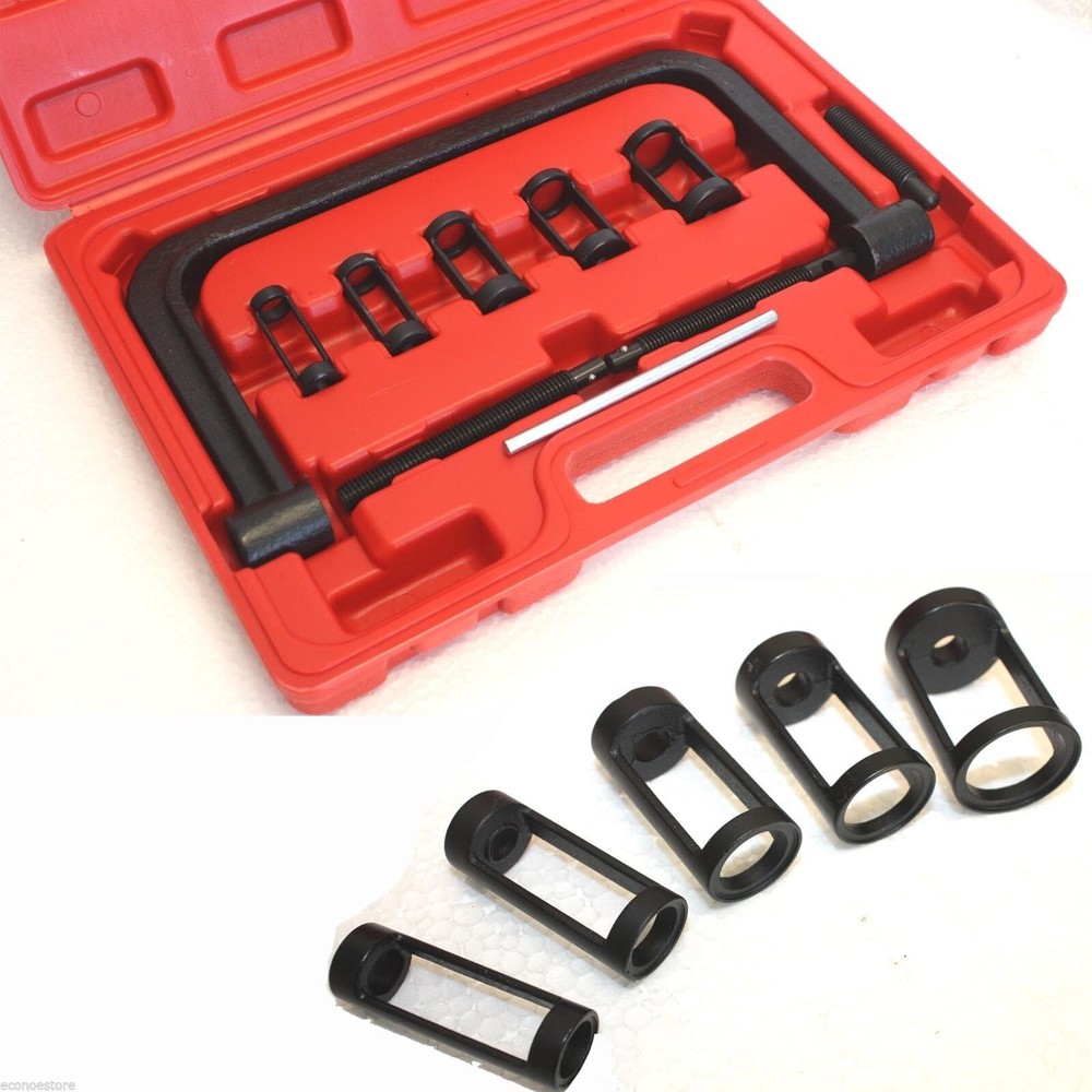 Solid C-Clamp & 5 Size Valve Spring Compressor Service Flywheel Clutch Puller