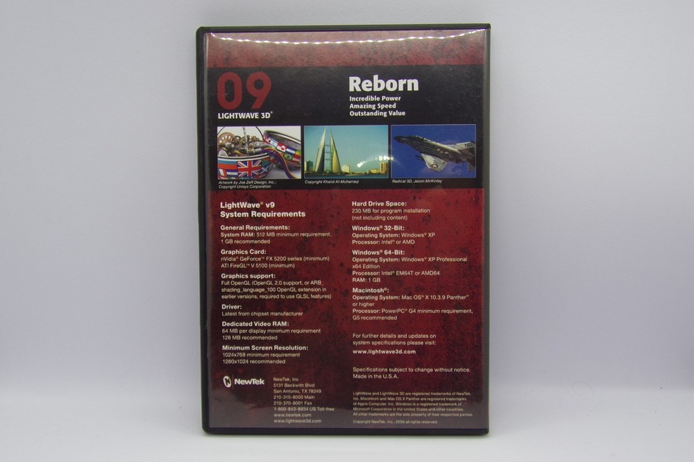 Ultra Rare Lightwave 3D Version 9 Computer Graphics Software Bundle (No USB)