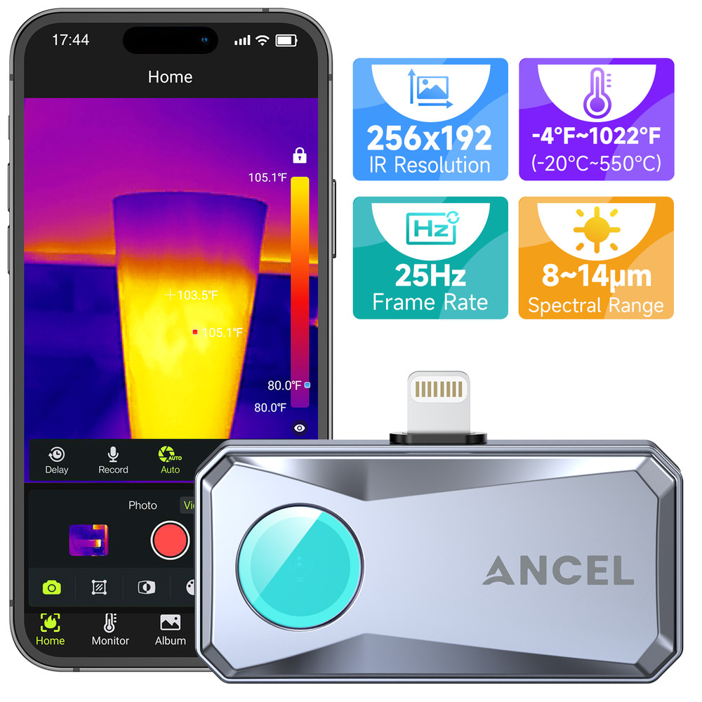 ANCEL IR101 - High Resolution Thermal Imaging Camera for IOS (USB-C) iPhone