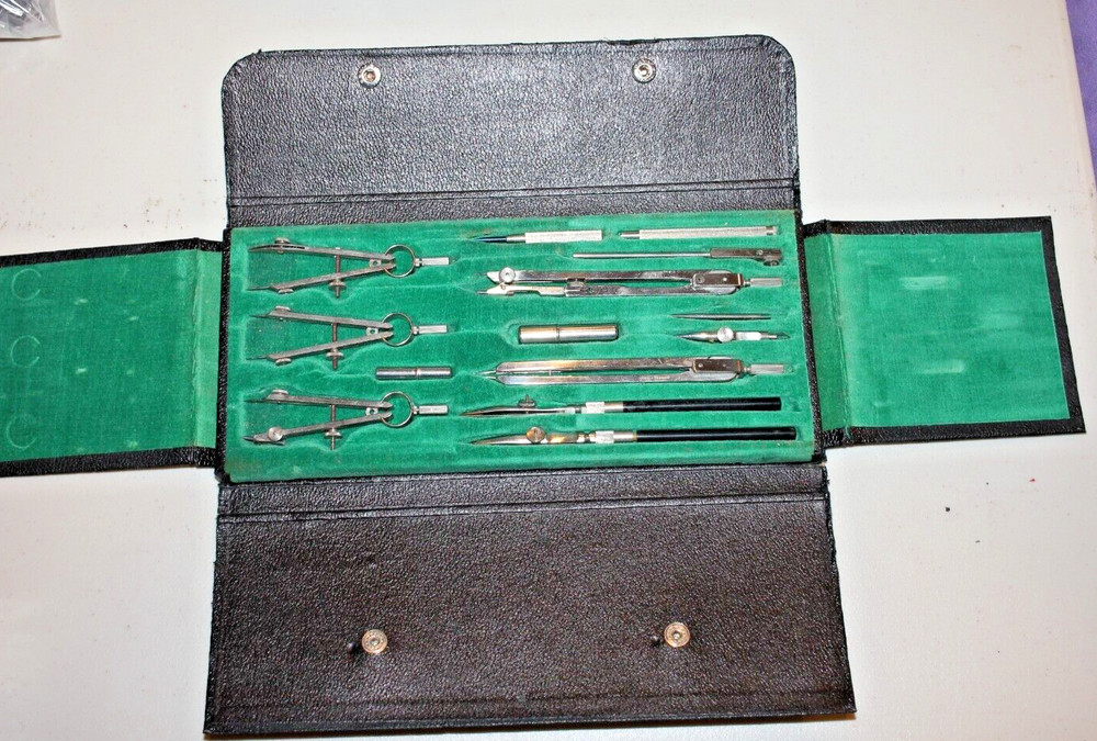 Vintage Morilla 403 Drafting Compass Kit EXCELLEN CLEAN COMPLETE CONDITION