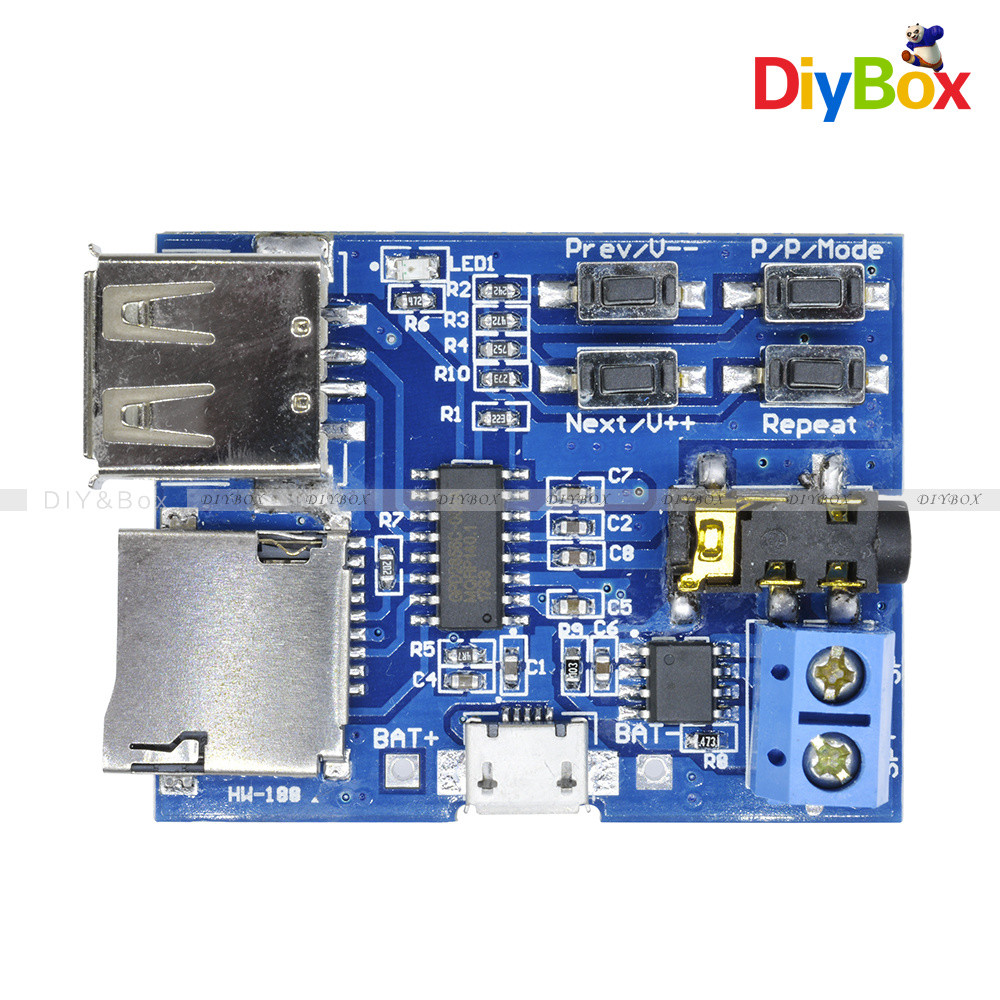TF card U disk MP3 Format decoder board amplifier decoding audio Player module D