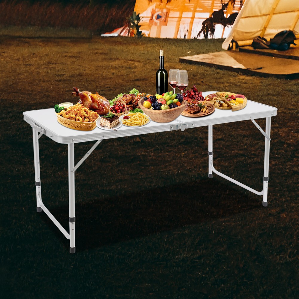 Portable Folding Table - Adjustable Height for Indoor & Outdoor Use