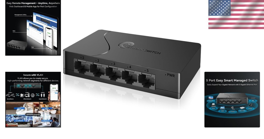 5-Port Gigabit Easy Smart Managed Switch – Compact Network Hub