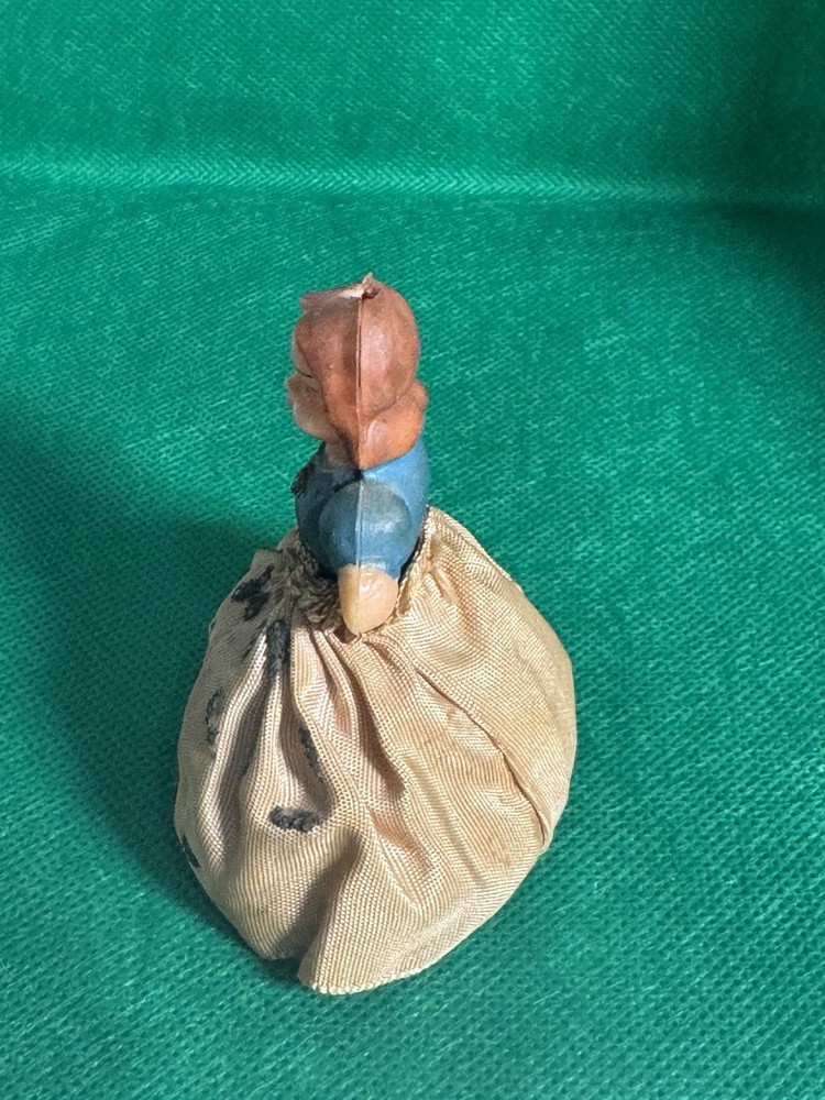 Vintage Lady Bust Spool String Pull Toy