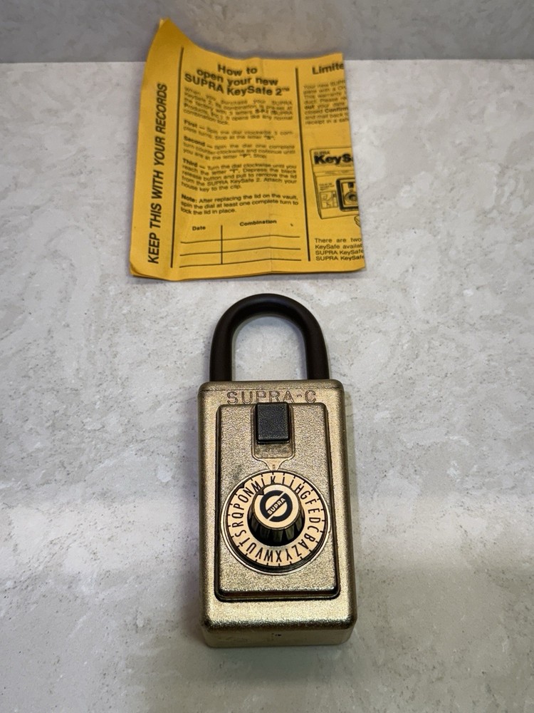 Supra C Heavy-Duty Vintage Key Storage Combination Lock Box - LOCKED - NO CODE
