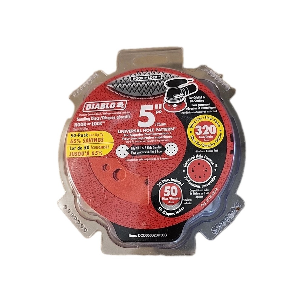 Diablo 5" 320 Grit 50 Pack Sanding Discs