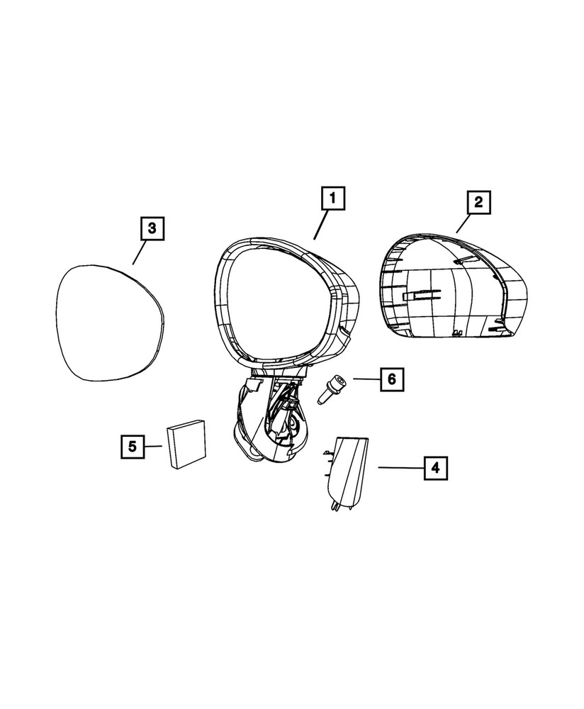 Genuine Mopar Mirror Cap Right 68073122AB