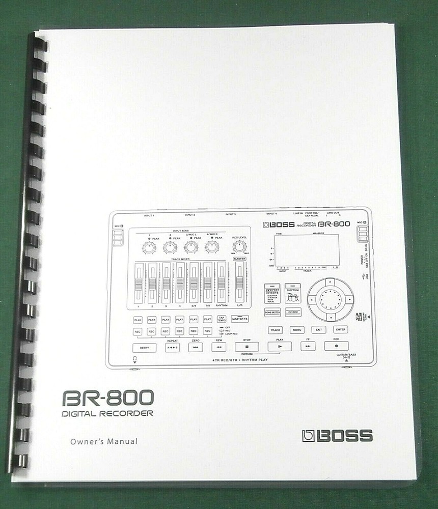 Boss BR-800 Owner's Manual: 168 Pages & Protective Covers!
