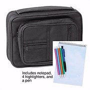 Bible Cover-Canvas Organizer W/Study Kit-Black-XLG